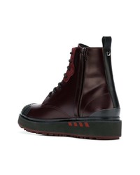 Мужские темно-красные кожаные повседневные ботинки от Valentino
