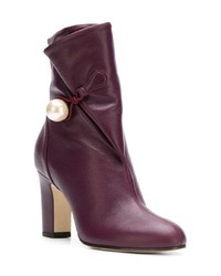 Темно-красные кожаные полусапоги от Jimmy Choo