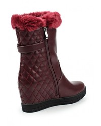 Темно-красные кожаные полусапоги от Donna Moda