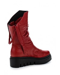 Темно-красные кожаные полусапоги от Grand Style