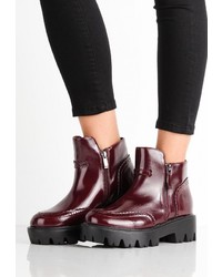 Темно-красные кожаные полусапоги от LOST INK