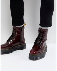 Мужские темно-красные кожаные рабочие ботинки от Dr. Martens
