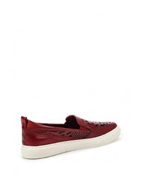 Женские темно-красные кожаные слипоны от Bronx