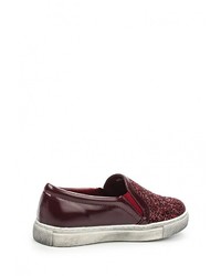 Женские темно-красные кожаные слипоны от Mada-Emme