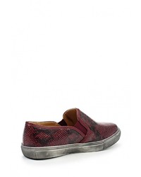 Женские темно-красные кожаные слипоны от Sofi