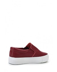 Женские темно-красные кожаные слипоны от Super Mode