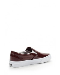 Женские темно-красные кожаные слипоны от Vans