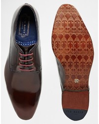 Темно-красные кожаные туфли дерби от Ted Baker