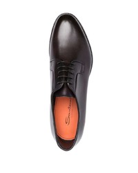 Темно-красные кожаные туфли дерби от Santoni