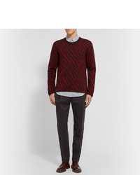 Темно-красные кожаные туфли дерби от Alexander McQueen