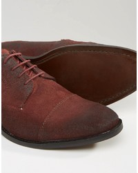 Темно-красные кожаные туфли дерби от Asos