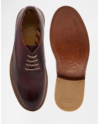 Темно-красные кожаные туфли дерби от Base London