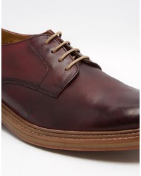 Темно-красные кожаные туфли дерби от Base London