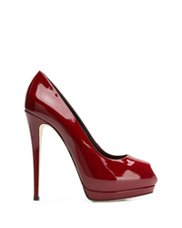 Темно-красные кожаные туфли с вырезом от Giuseppe Zanotti Design