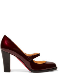 Темно-красные кожаные туфли от Christian Louboutin