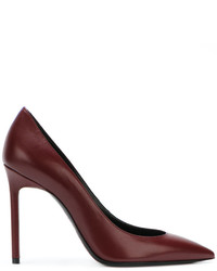 Темно-красные кожаные туфли от Saint Laurent