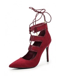 Темно-красные кожаные туфли от Topshop