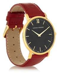 Женские темно-красные кожаные часы от Larsson & Jennings