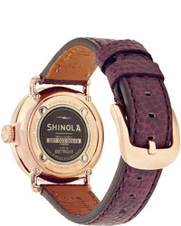 Мужские темно-красные кожаные часы от Shinola
