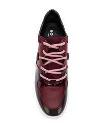 Женские темно-красные кроссовки от Hogan