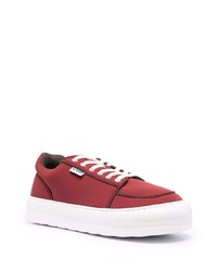 Мужские темно-красные низкие кеды из плотной ткани от Sunnei