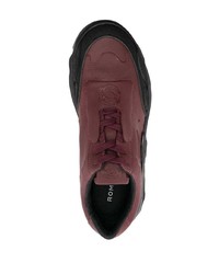 Мужские темно-красные низкие кеды от Rombaut