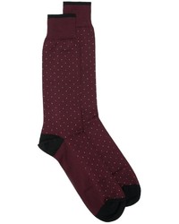 Мужские темно-красные носки в горошек от Dolce & Gabbana