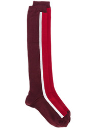 Женские темно-красные носки до колена с принтом от Marni