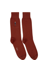 Мужские темно-красные носки с принтом от Paul Smith