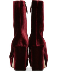 Темно-красные полусапоги от Miu Miu