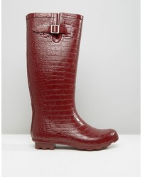 Женские темно-красные резиновые сапоги от Asos