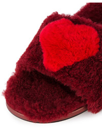 Темно-красные сандалии на плоской подошве от Anya Hindmarch