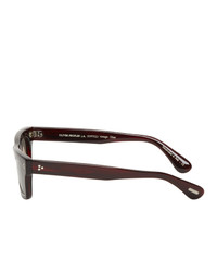 Мужские темно-красные солнцезащитные очки от Oliver Peoples