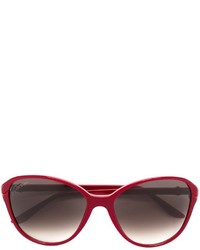 Женские темно-красные солнцезащитные очки от Cartier