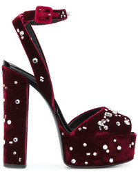 Темно-красные туфли с украшением от Giuseppe Zanotti Design