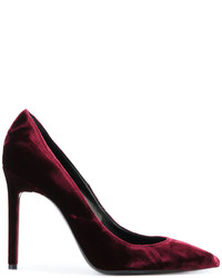 Темно-красные туфли от Saint Laurent