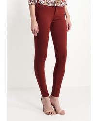 Темно-красные узкие брюки от Dorothy Perkins