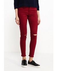 Темно-красные узкие брюки от Jennyfer