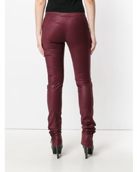 Темно-красные узкие брюки от Romeo Gigli Vintage