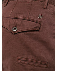 Мужские темно-красные хлопковые брюки от Incotex