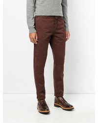 Мужские темно-красные хлопковые брюки от Incotex