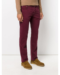 Мужские темно-красные хлопковые брюки от Jacob Cohen