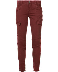 Темно-красные хлопковые джинсы скинни от J Brand