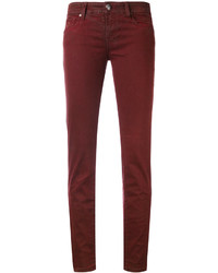 Темно-красные хлопковые джинсы скинни от Jacob Cohen