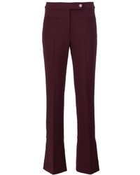 Женские темно-красные шерстяные брюки от Fendi