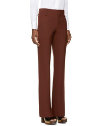 Женские темно-красные шерстяные брюки от Chloé