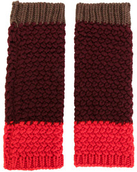 Женские темно-красные шерстяные вязаные перчатки от Etro