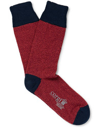 Мужские темно-красные шерстяные носки от Corgi