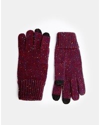 Мужские темно-красные шерстяные перчатки от Asos
