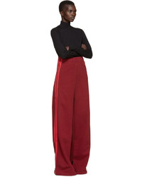 Темно-красные широкие брюки от Vetements